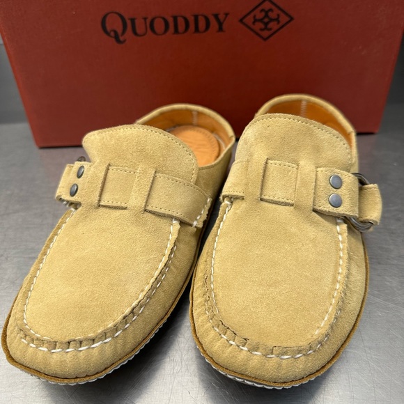 Quoddy Ring Mules handcrafted in sand leather. New in box. - Picture 2 of 7